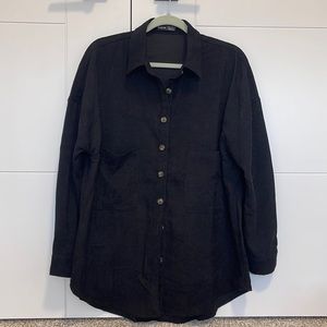 SHEIN Unity Patched Pocket Drop Shoulder Corduroy Coat